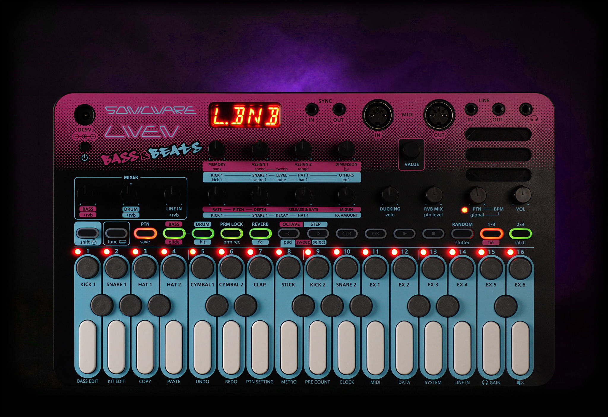 Sonicware LIVEN BASS&BEATS Sonicware LIVEN BASS&BEATS Настольные сэмплеры и драм-машины